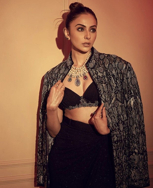 Rakul Preet Singh’s black custom Shantanu and Nikhil outfit for the launch of NMACC is party number for all moods