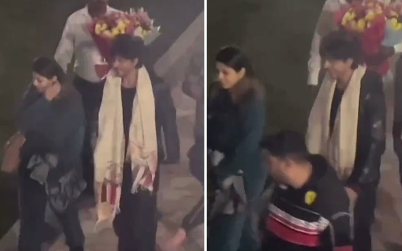 Shah Rukh Khan receives flowers and warm welcome as he lands in Kashmir for Dunki shoot, watch videos 