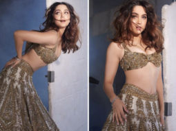 Sharvari Wagh plays the ultimate glam muse for Shantanu & Nikhil in scintillating ivory & gold lehenga