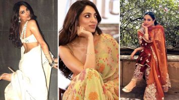 Sobhita Dhulipala’s ethnic fashion includes gorgeous ivory mirror work saree, breezy floral saree and rustic orange suit and we are taking notes