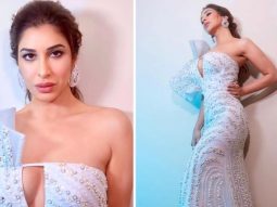 Sophie Choudhry spellbinds in an ice blue embellished gown for Hello! Hall of Fame Awards 2023