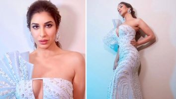 Sophie Choudhry spellbinds in an ice blue embellished gown for Hello! Hall of Fame Awards 2023