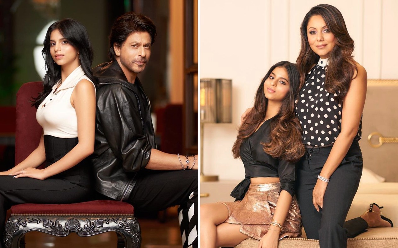 Suhana Khan brings her A-game as she poses with Shah Rukh Khan and Gauri Khan for latter’s coffee table book