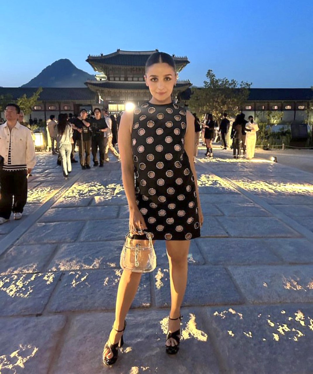 Alia Bhatt is a sight to behold in little black dress, sky high heels and clear handbag at the Gucci Cruise 24 show in Seoul