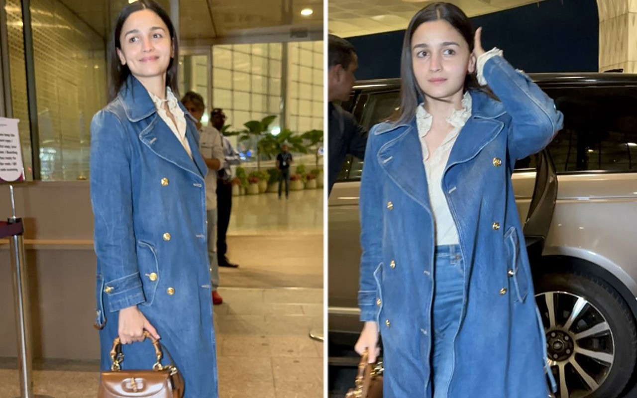 Alia Bhatt rocks denim glam en route to Gucci’s Cruise 2024 Show in ...