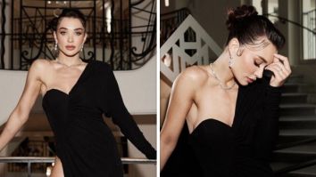 Cannes 2023: Amy Jackson sets the French Riviera ablaze in a daring black atelier Versace gown with a waist-high slit