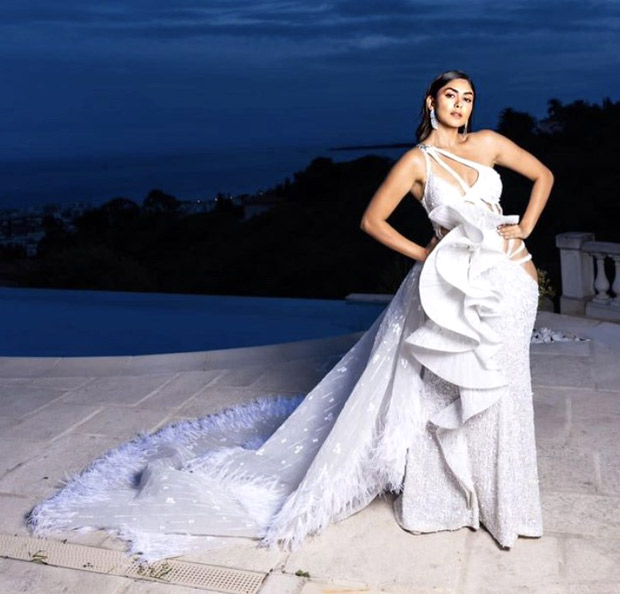 Cannes 2023 Mrunal Thakur gracefully adorns a white cutout gown by Falguni and Shane Peacock