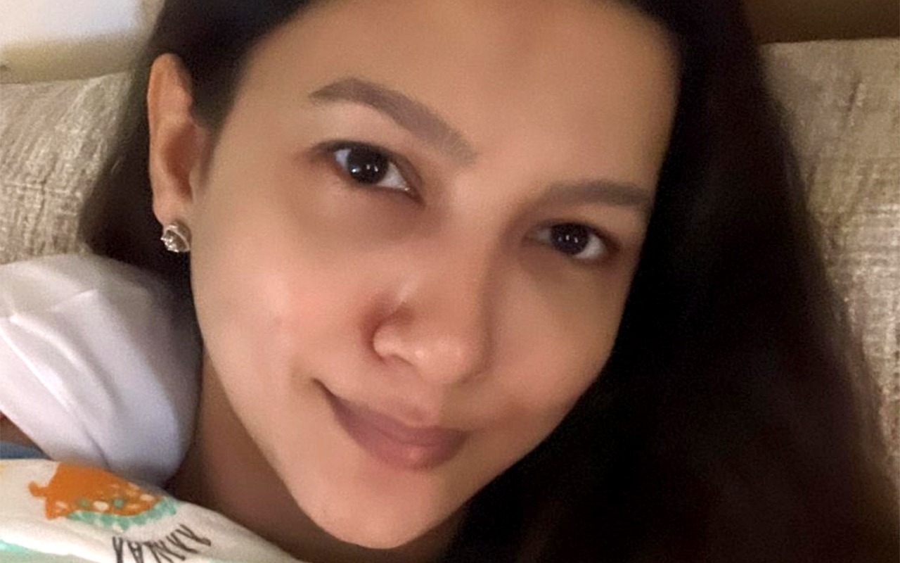 New mom Gauahar Khan shares precious moment with newborn son in first photo; says, “I didn’t have the energy to be glammed up”