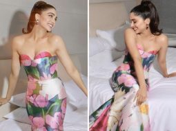 IIFA 2023: Sharvari Wagh blossoms like a barbie in strapless floral gown by Gauri and Nainika