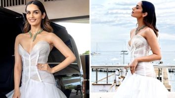Manushi Chhillar is a whirlwind of elegance, gracing Cannes 2023 in tiered white corset gown