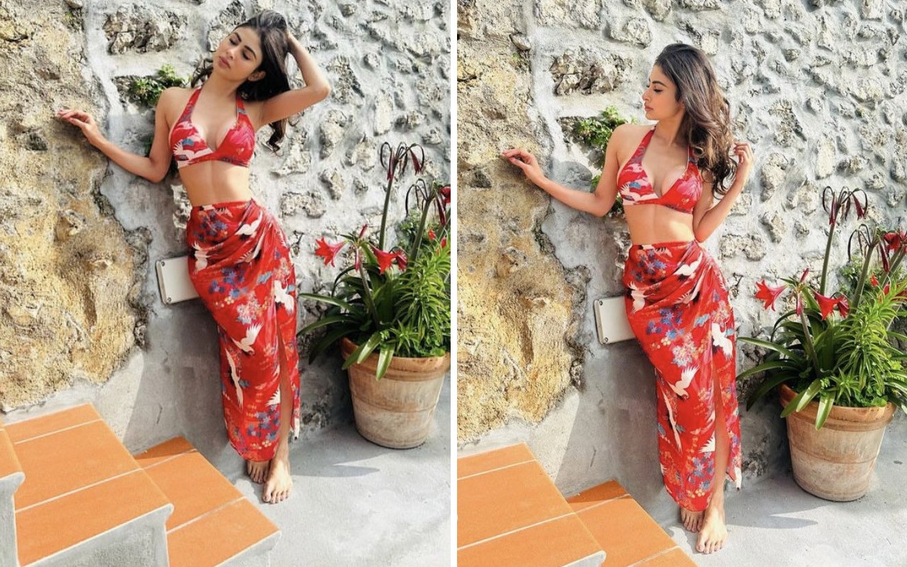 Mouni Roy blooms in her mesmerizing red sarong and bikini, adding a touch of paradise to her vacation style : Bollywood News - Vimarsana News