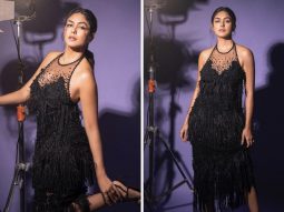 Mrunal Thakur amps up the glamour quotient in a stunning black beaded fringe dress