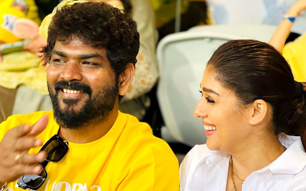 Nayanthara and Vignesh Shivan join CSK fans to cheer for MS Dhoni at IPL match