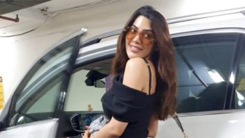 Nikki Tamboli gets clicked at the airport in a cute black dress