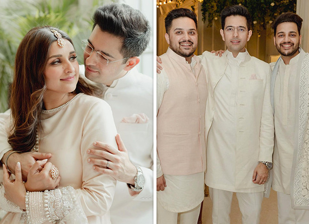 Parineeti Chopra's brothers, Shivang and Sahaj, strike a pose with Raghav Chadha; actress praises them as the “Best boys in the world”