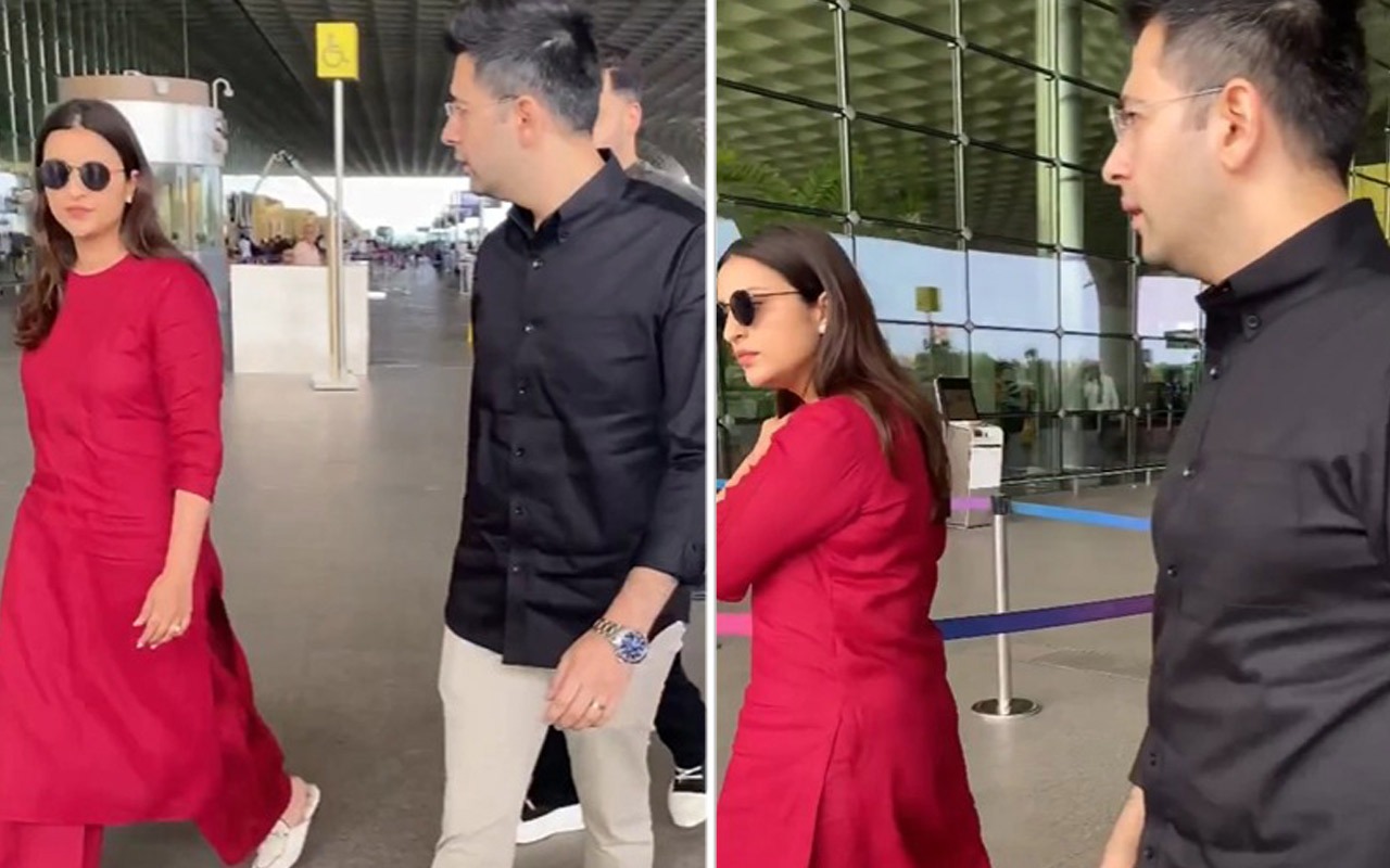 Parineeti Chopra and Raghav Chadha spotted at Mumbai airport amid engagement rumours; see video