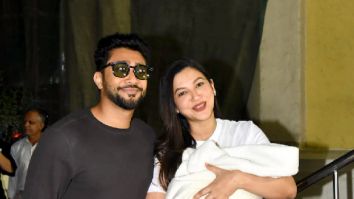 Photos: Gauahar Khan snapped with her husband Zaid Darbar and their newborn baby at Lilavati hospital in Bandra