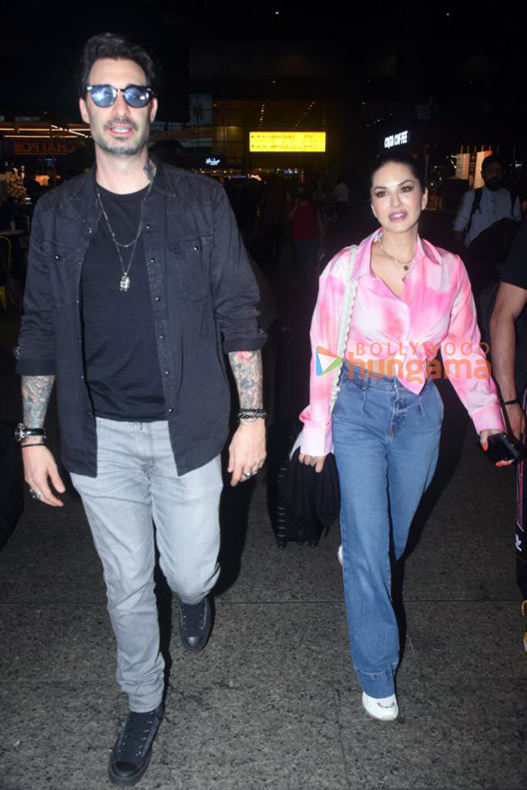 photos sunny leone daniel weber hiten tejwani and gauri pradhan snapped at the airport 1