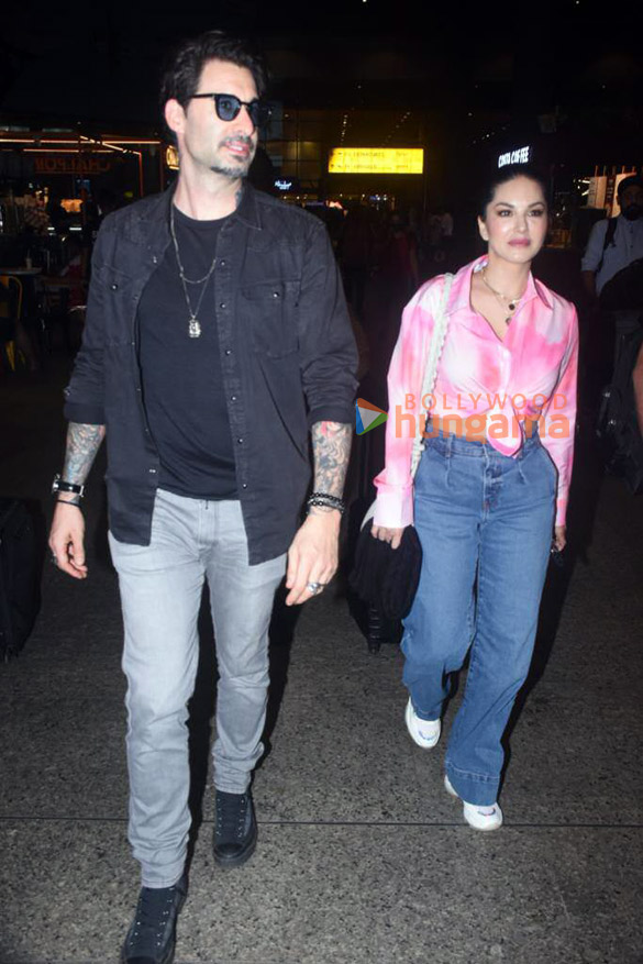 photos sunny leone daniel weber hiten tejwani and gauri pradhan snapped at the airport 3