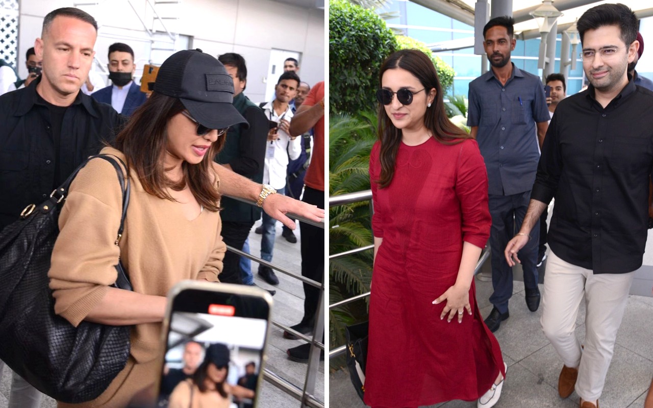 Priyanka Chopra Jonas arrives in Delhi amid engagement reports of Parineeti Chopra and Raghav Chadha