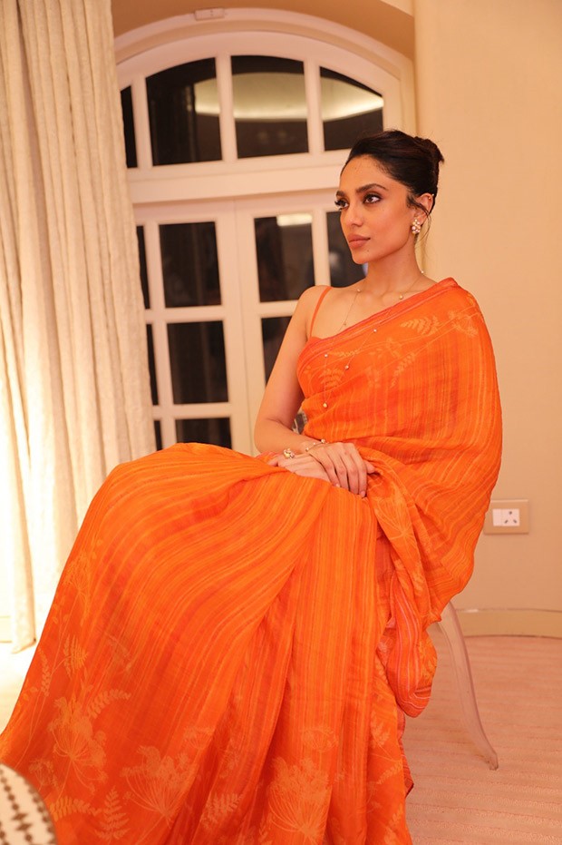 Sobhita Dhulipala blossoms with elegance and charm in her enchanting orange saree by Anita Dongre worth Rs.16,900