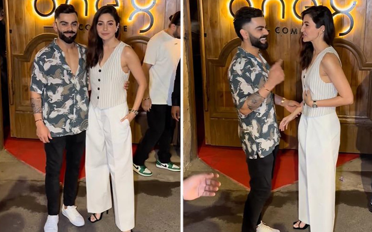 Anushka Sharma and Virat Kohli snapped on a romantic dinner date at their Mumbai restaurant : Bollywood News