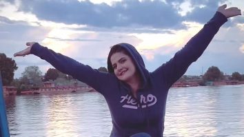 Zareen Khan explores enjoys a boat ride in the beautiful Kashmir