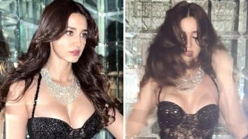 Disha Patani is radiating charisma in classic black dress, adorned with dazzling diamond chains