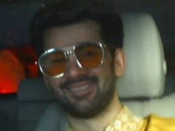 Dulhe Raja Karan Deol’s blush is unmissable as he gets clicked in a yellow kurta