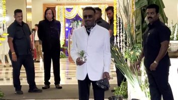 Jackie Shroff looks absolutely dashing in white at Madhu Mantena & Ira Trivedi’s reception