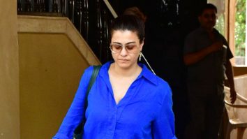 Kajol gets clicked in the city donning a bright blue outfit