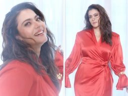 Kajol paints the town red in a blazing red wrap dress to promote her forthcoming web series The Trial