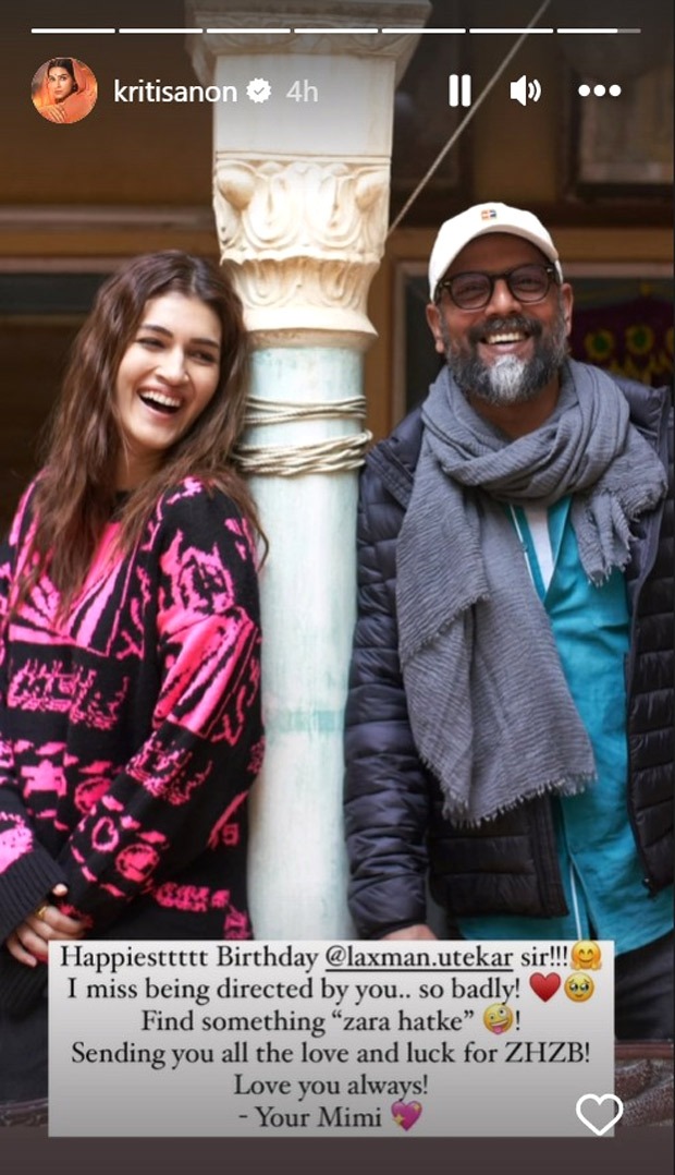 Kriti Sanon pens a heart-warming birthday wish for Mimi director, Laxman Utekar!