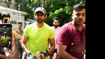 Photos: Kartik Aaryan, Sajid Nadiadwala and Warda Khan Nadiadwala snapped at the gym in Juhu