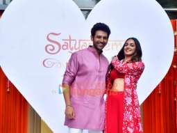 Photos: Kartik Aaryan and Kiara Advani snapped at ‘Sun Sajni’ song launch from Satyaprem Ki Katha