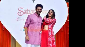 Photos: Kartik Aaryan and Kiara Advani snapped at ‘Sun Sajni’ song launch from Satyaprem Ki Katha