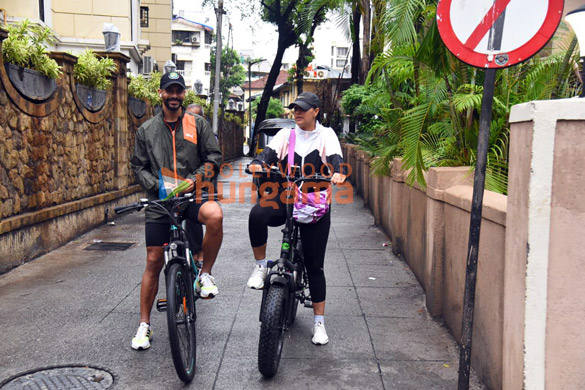 photos neha dhupia spotted cycling with husband in bandra 6
