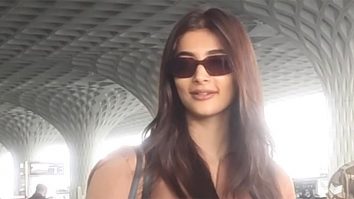 Pooja Hegde rocks brown silk co-ords at the airport