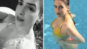 Sanya Malhotra makes waves in a vibrant colour-blocked bikini, embracing the summer vibes while diving into pool