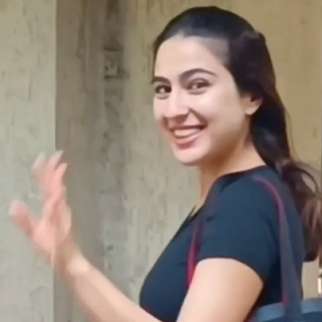 Sara Ali Khan cheerfully waves at paps as she leaves Saif Ali Khan's house