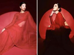 Shanaya Kapoor’s beautiful red sheer saree by Manish Malhotra is ethnic glam at its best