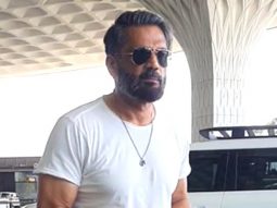 Suniel Shetty poses for paps in a casual outfit at the airport