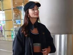 Amy Jackson chit chats with paps as she gets clicked at the airport