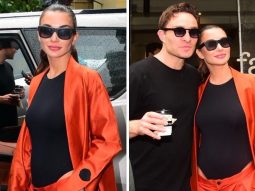 Amy Jackson in burnt orange co-ord set, Ed Westwick in all black cool look, slay their coffee date in Mumbai