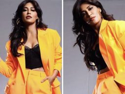 Chitrangda Singh brightened up her weekend style in a bright orange pantsuit