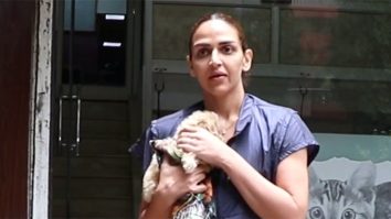 Cute! Esha Deol gets clicked with her adorable pet outside clinic