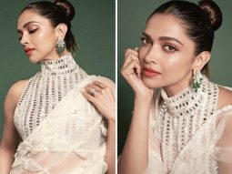 Deepika Padukone takes her ethnic style a notch higher in a beautiful white saree and backless blouse