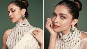 Deepika Padukone takes her ethnic style a notch higher in a beautiful white saree and backless blouse