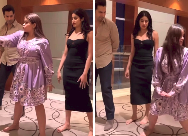 Varun Dhawan and Janhvi Kapoor’s hilarious “Chik chik zig zig” dance with influencer Dharna leaves fans in stitches