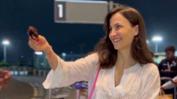 Elli AvrRam was snapped at the airport. She later cut her birthday cake with the media